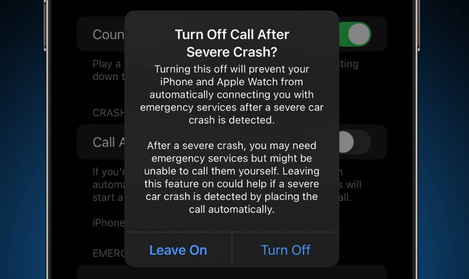 德保苹果14维修分享 iPhone 14 和 Apple Watch 上关闭崩溃检测 